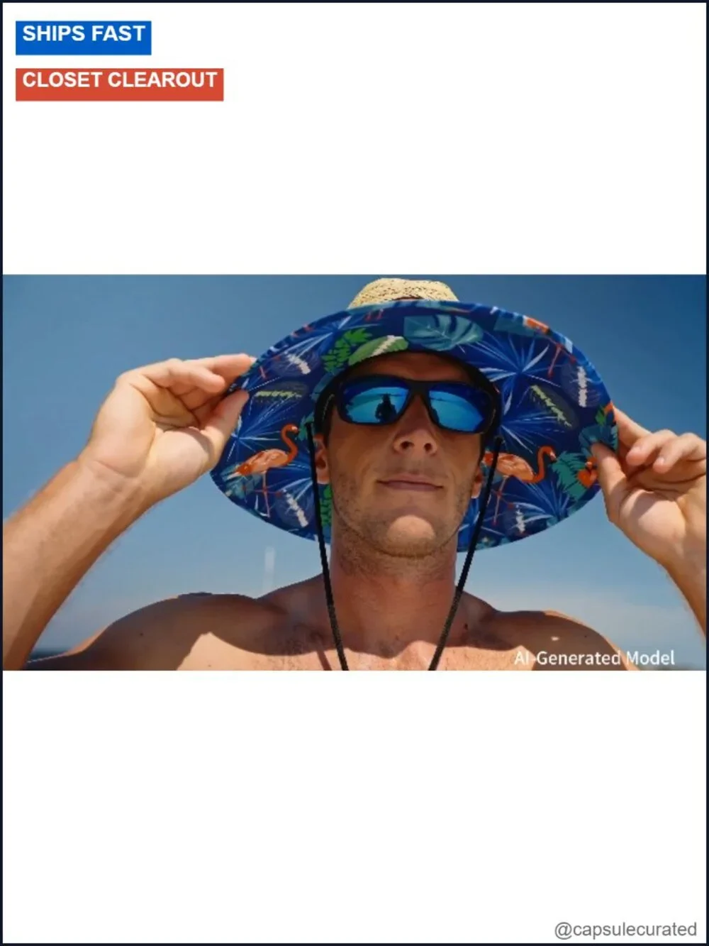 Straw Sun Hat with Wide Brim, Unisex, Lightweight, Breathable
